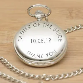Father of the Bride / Groom Pocket Watch - Silver Finish