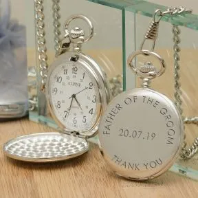 Father of the Bride / Groom Pocket Watch - Silver Finish