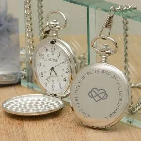Til The End Of Time Pocket Watch - Silver Finish